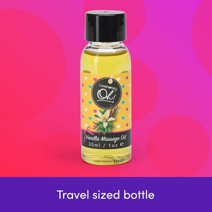 Lovehoney Flavored Massage Oils | Set of 3 Flavors | Cherry, Vanilla & Strawberry Massage Oil Relaxation Bundle