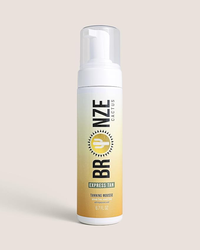 Express Self Tanning Mousse – Hyaluronic Acid, Fragrance-Free | Fast Bronzed Glow in 1-4 Hours for Face & Body | Lightweight, Non-Sticky, Suitable All Skin Types | 6.7 fl oz