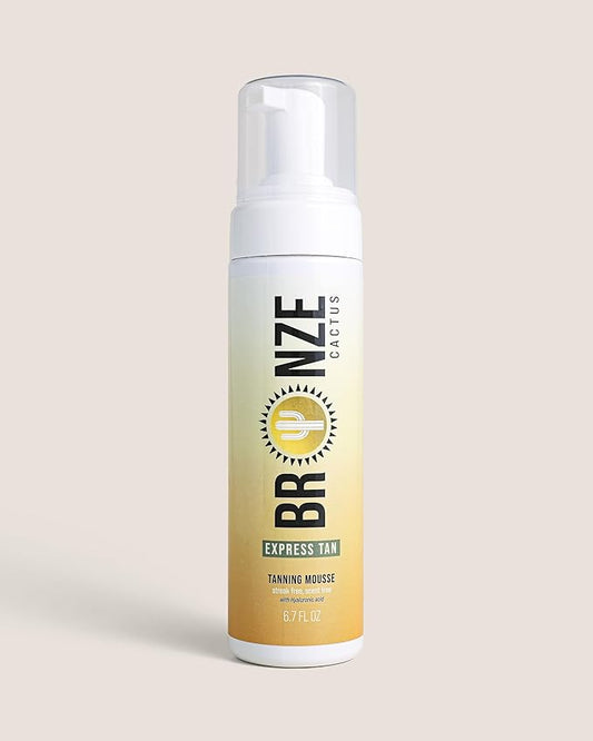 Express Self Tanning Mousse – Hyaluronic Acid, Fragrance-Free | Fast Bronzed Glow in 1-4 Hours for Face & Body | Lightweight, Non-Sticky, Suitable All Skin Types | 6.7 fl oz