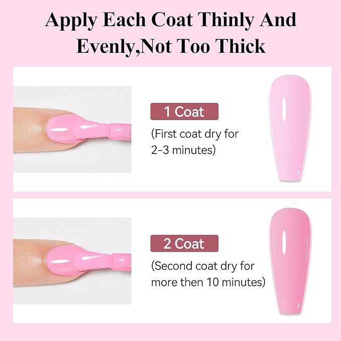Nail Polish Light Pink Quick Dry Nail Lacquer Sheer Color, Regular Barbie Pink Fast Dry Fingernail Polish Bulk Non Gel Long-Lasting DIY Salon Gift for Women