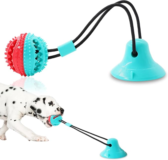 Askhald Dog Toys Chew Toys for Aggressive chewers, Puppy Training Treats Teething Rope Toys for Boredom Dog Puzzle Treat Food Dispensing Ball Toys for Puppies Teething (Blue)