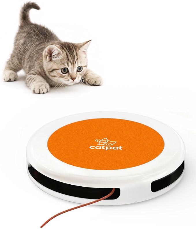 Automatic Interactive Cat String Toys for Indoor Cats | Auto Sleep/Restart Modes, Tap to Wake, Battery Powered, Self Play Toy, Replaceable, Hunting & Daily Exercise