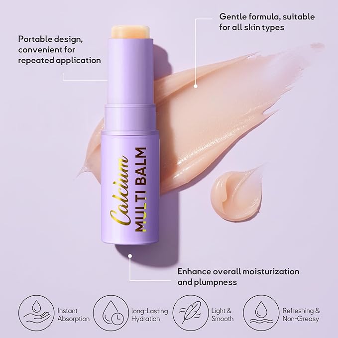 Calcium Multi Balm Stick - Collagen Moisturizing Cream Stick for Hydrating and Firming - Suitable for Eyes, Neck, and Face