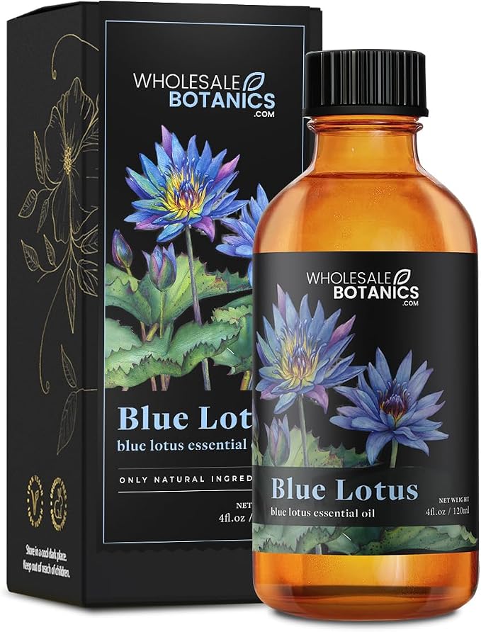 Blue Lotus Essential Oil by Wholesale Botanics | Premium Grade Essential Oil | for Aromatherapy, Soaps, Lotions, & Candles | Vegan & Cruelty Free (4 Fl Oz)