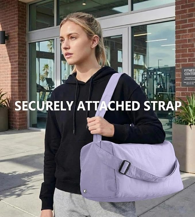 Small Gym Bag for Women with Shoes Compartment, Stylish Duffle Travel Bag for Plane, Lightweight Duffle Bag for Women & Men, Sport Gym Tote Bag with Wet Pocket for Yoga, Pilates, Swimming