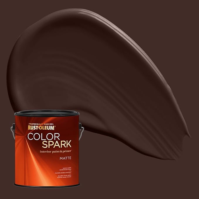 Rust-Oleum Color Spark Interior Paint and Primer in One, Matte, Brownie Batter, 1 Gallon