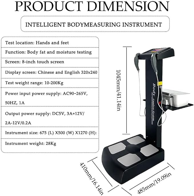 Comprehensive Body Analyzer Accurately Measure Fat, Muscle, and Various Parts of The Torso Black