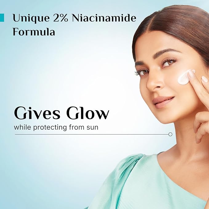 Pilgrim 2% Niacinamide Glow Sunscreen SPF 50 PA+++ | Lightweight, Hydrating & Non-Greasy | Helps Reduce Tanning & Improve Skin Tone | Suitable for Daily Use | 1.76 Oz (50gm)