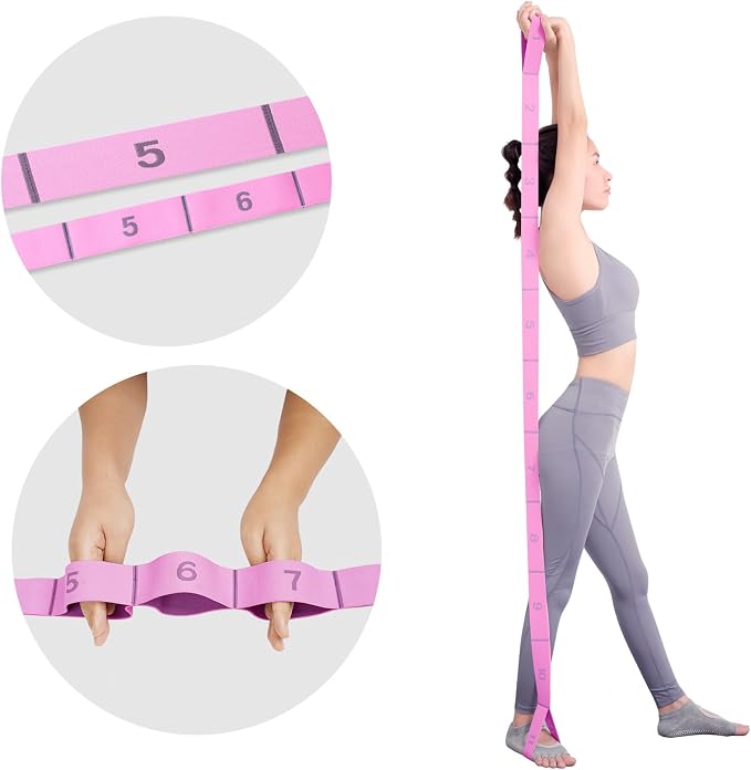 2 Pack Yoga Blocks 350g High Density, Non-Slip EVA Foam Brick with Bonus 11 loops Yoga Strap & Carry Bag, Pilates Block Set for Balance, Flexibility, Meditation, Home Gym & Studio