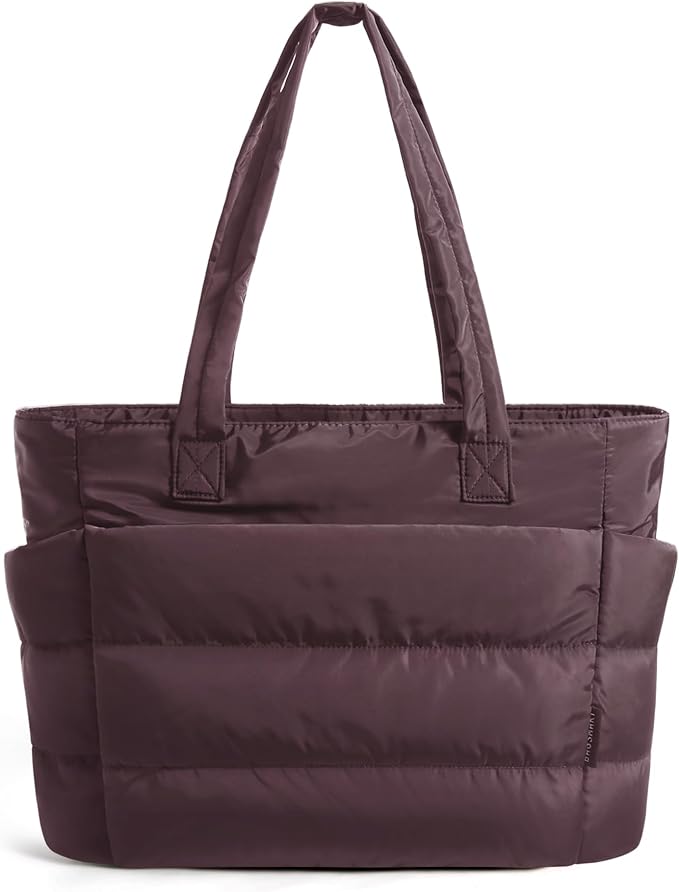 BAGSMART Tote Bag for Women, Lightweight Puffy Tote Bag with Compartments Shoulder Bag Handbag for Travel, Work, Gym | Lightweight