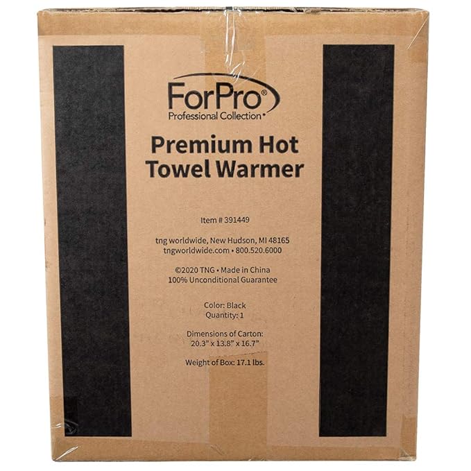 ForPro Professional Collection Premium Hot Towel Warmer, 23L Extra Large Capacity, Two Stainless Steel Racks, Black