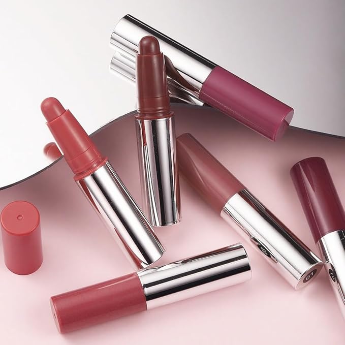 Crimson Matte Lipstick Crayon - High Pigment Creamy Formula, Waterproof Long Lasting, Smooth Glide Application, Non-Sticklipstick, Ultra Thin Lightweight, Velvet Matte Lip Feel for Women 03#