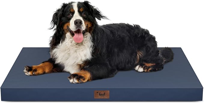 Outdoor Extra Large Dog Bed XXL for Giant Breed Dogs | Egg Crate Orthopedic Foam, Fits 48x30 Crates, TPU Waterproof Layer, Machine Washable 1680D Oxford Cover, Up to 110 lbs