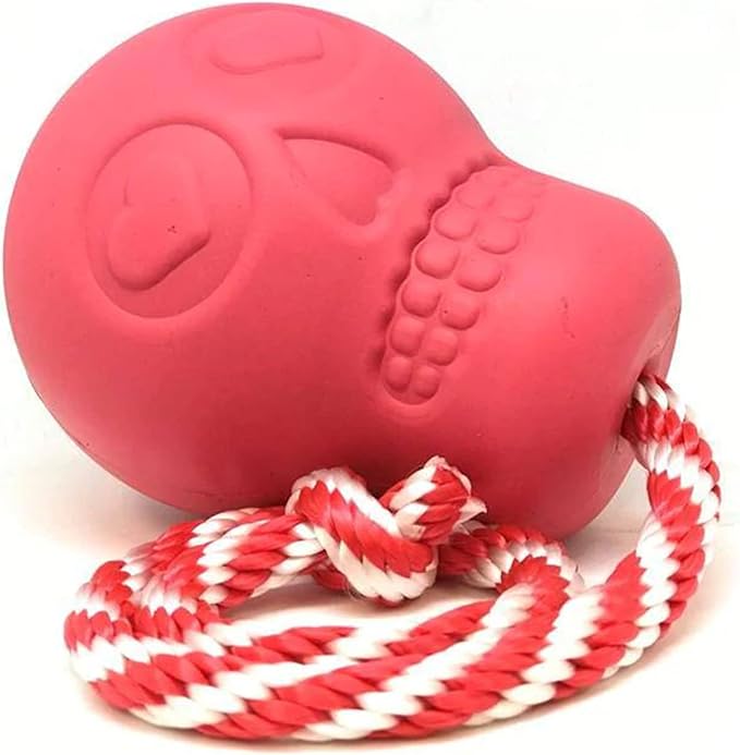 SodaPup USA-K9 Skull – Durable Dog Tug Toy, Chew Toy, & Treat Dispenser Made in USA from Non-Toxic, Pet-Safe, Food Safe Natural Rubber Material for Bonding, Mental & Physical Exercise, & More
