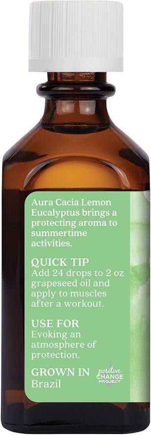 Aura Cacia Essential Oil, Awakening Lemon Eucalyptus, 2 Fluid Ounce