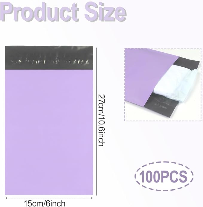 100 PCS Sanitary Napkin Disposal Bags, Feminine Hygiene Disposal Bags for Tampons and Pads, Block Odors, Self-Sealing Seals, 10.6 * 5.9 Inch (Purple)