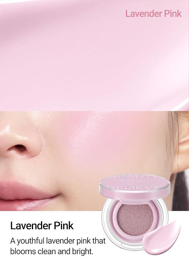 JUNGSAEMMOOL Artist Cushion Blush (Lavender Pink) | Easy to Blend, Lightweight, Hydrating Korean Makeup Cushion Blush for Dewy & Glowing Cheeks