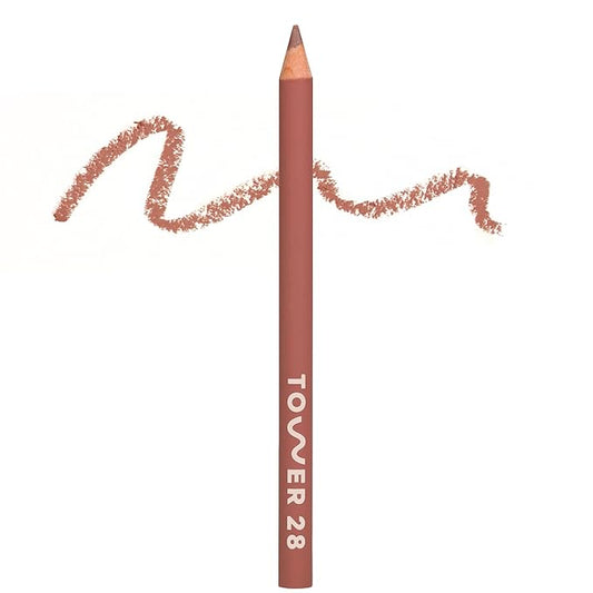 Tower 28 OneLiner - Multi-Use Creamy Lip Liner, Eyeliner & Face Makeup Pencil for Sensitive Skin - Hydrating, Vegan Formula with Shea Butter - Matte, Long-Lasting Finish - Pinky Taupe (1 Count)