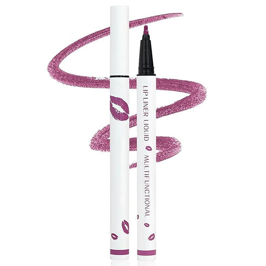 Longwear Liquid Lip Liner, 2025 New 2-in-1 Lip Liner Liquid Pen, Waterproof Long-Lasting Matte Liquid Lipstick for Women (07)