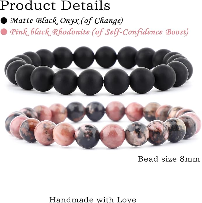 NCB 2.3-Piece 4mm Natural Crystal Gemstone Stretch Bracelets – Handmade Reiki Energy Healing Jewelry for Meditation,Yoga, Unisex