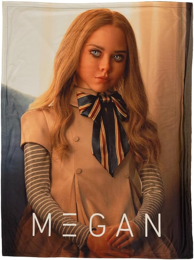 M3GAN Doll Halloween Horror Throw Blanket, Super Soft Cozy Plush Bedding, 46 in x 60 in, (Officially Licensed Product) by Franco