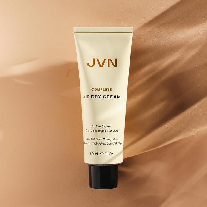 JVN No Heat Complete Air Dry Cream, 2 Fl Oz, Travel Size, Hair Smoothing Cream Enhances Your Natural Texture, Curl Cream and Wavy Hair Products, Silicone Free