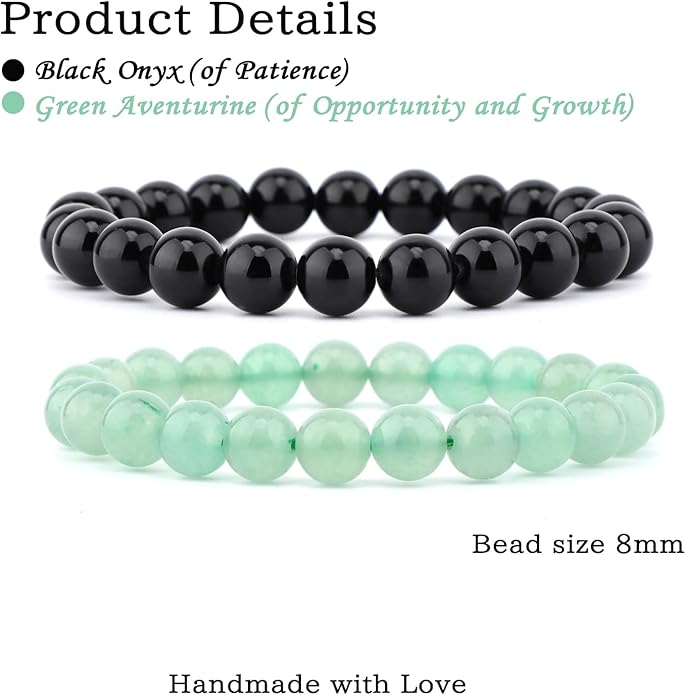 NCB 2.3-Piece 4mm Natural Crystal Gemstone Stretch Bracelets – Handmade Reiki Energy Healing Jewelry for Meditation,Yoga, Unisex