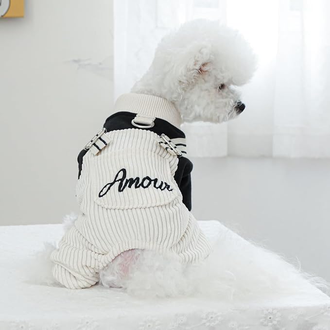 Dog Stylish Overalls Comfortable Puppy One Piece Outfits Summer Bib Overalls for Small Dogs Cute Pet Jumpsuit Onesie Chihuahua Yorkies Birthday Holiday Clothes Costume