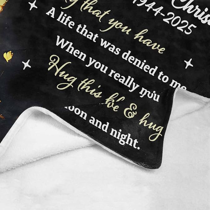 Custom Memorial Blanket with Photo - Sympathy Gift for Loss of Loved One