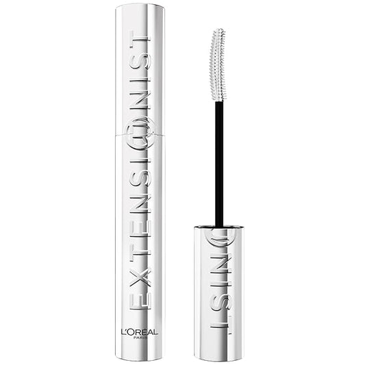 L'Oreal Paris Extensionist Mascara, Lengthening, Volumizing, and Curling Formula For a Lash Extension Eye Makeup Look, Washable Blackest Black