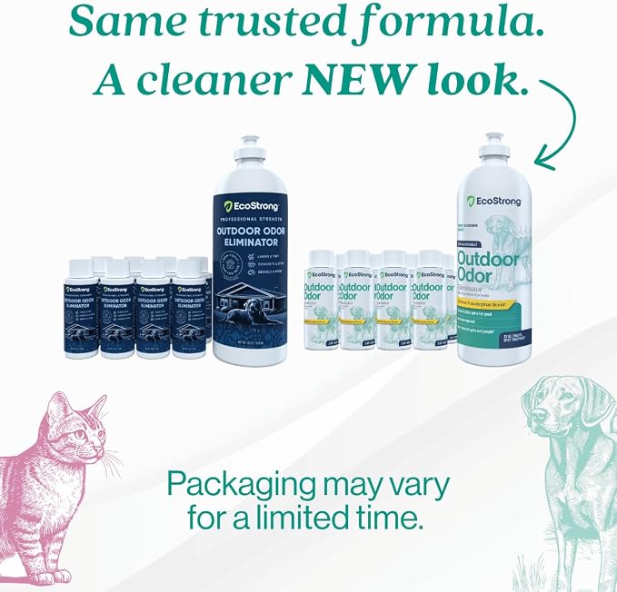 Outdoor Odor Eliminator | Outside Dog Urine Enzyme Cleaner – Powerful Pet, Cat, Animal Scent Deodorizer | Professional Strength for Yard, Turf, Kennels, Patios, Decks (10-2oz Shots with Halo Sprayer)