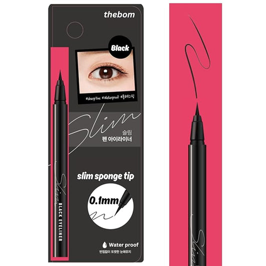 [thebom] Ultra-Fine Slim Eyeliner Waterproof Liquid Eye Makeup (Black, 1ea)