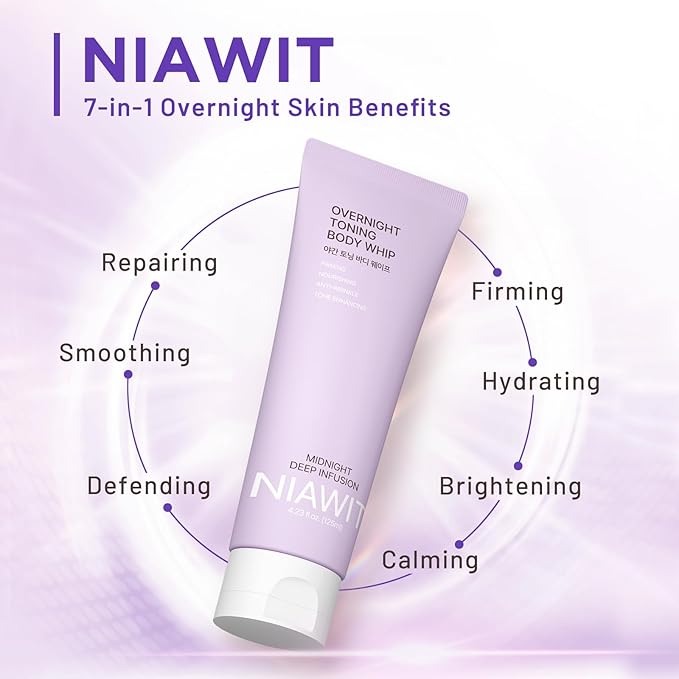 Overnight Toning Body Whip – For Loose Crepey Skin on Arms, Thighs & Belly | Firming, Moisturizing & Anti-Wrinkle Night Cream to Improve Tone While You Sleep, All Skin Types