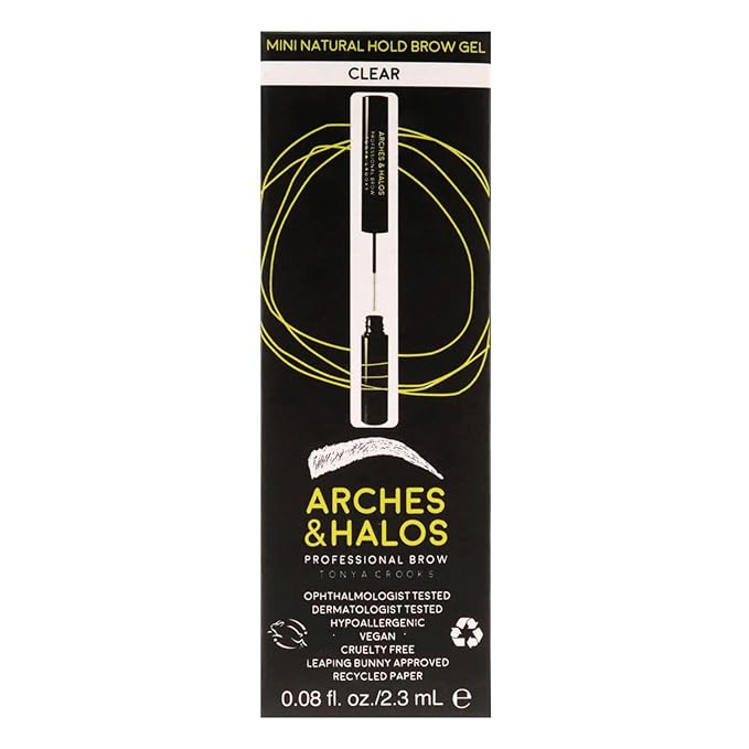 Arches and Halos Mini Natural Hold Eyebrow Gel - Flexible, Weightless, Clear Brow Gel for Long-Lasting Hold - Sets Quickly - Vegan - 0.08 oz
