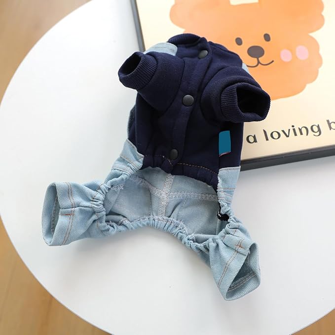 Dog Stylish Overalls Comfortable One Piece Puppy Outfits Summer Bib Overalls for Small Dogs Cute Pet Jumpsuit Onesie Chihuahua Yorkies Birthday Holiday Clothes Costume
