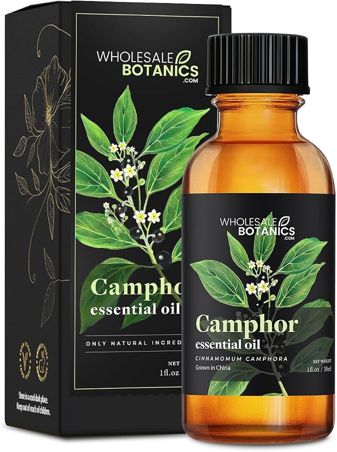 Camphor Essential Oil by Wholesale Botanics | Premium Grade 100% Pure Essential Oil | for Aromatherapy, Soaps, Lotions, & Candles | Vegan & Cruelty Free (1 Fl. Oz.)
