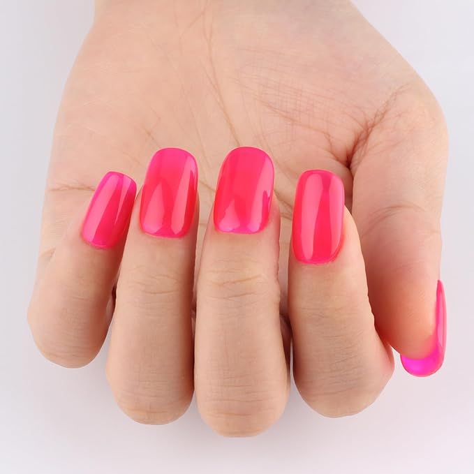 Jelly Hot Pink Gel Nail Polish,Sheer Translucent Clear Neon Hot Pink Gel Polish for Manicure Salon or DIY Nail Art at Home,0.51 Oz - GP0011
