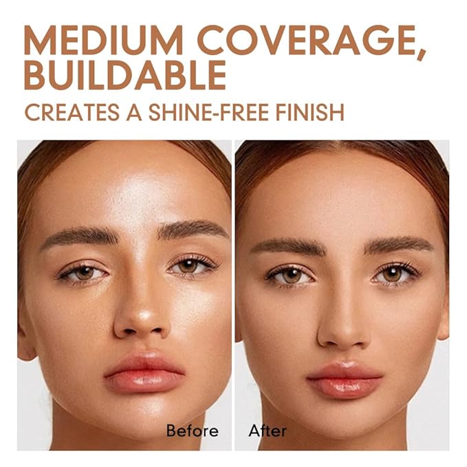Pressed Matte Face Powder Makeup & Setting Powder for Poreless Wrinkle Blurring Contour Concealer Finishing,Lightweight,High Coverage,Shine Control, Brown-Matte