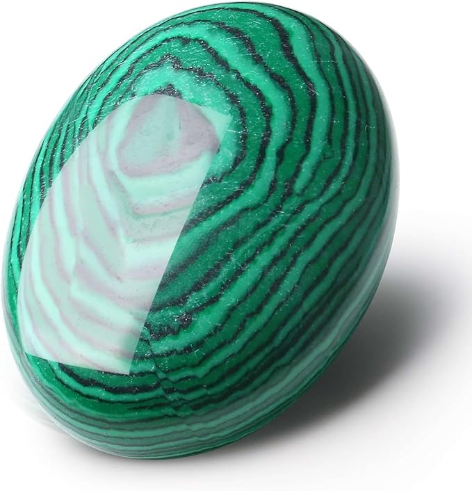 LAIDANLA Malachite 2.4" Large Palm Stone Healing Crystals Gemstones Calming Effects Energy Balancing Reiki Polished Worry Stone Cleansing Protection Anxiety Stress Relief Therapy 1PC