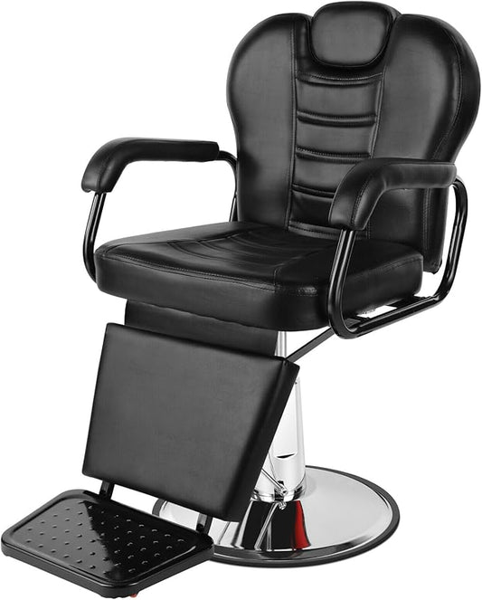 Artist hand Barber Chair Reclining Salon Chairs for Hair Stylist Heavy Duty Hydraulic Salon Shampoo Chair with Headrest and Footrest, 360 Degree Swivel, Spa Beauty Equipment