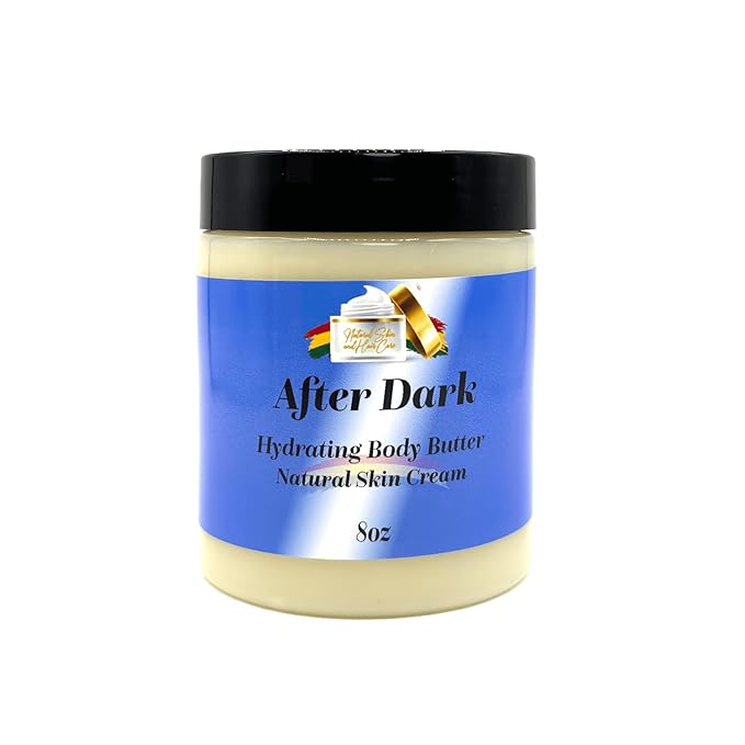 Ultra-Soft Shea Body Butter, Dry Skin Cream for Radiant Moisturized Skin, Natural Hydrating Body Lotion with Aloe Vera, Argan Oil, Rosehip Oil, (Men's After Dark, 8oz)