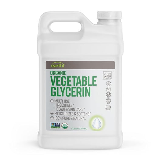 Organic Vegetable Glycerin Liquid - Made from Sustainably Source - 100% Vegan and Natural - Multipurpose, Ingestible, Skin and Healthcare - Vegetable Glycerine Food Grade Organic (1 Gallon)