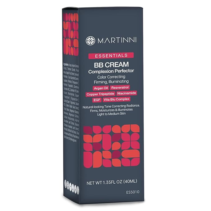 Martinni Lightweight BB Cream Complexion Perfector, 1.35 fl oz – Anti-Aging Tinted Moisturizer for Face – Reduces Fine Lines & Wrinkles, Radiant Natural Glow