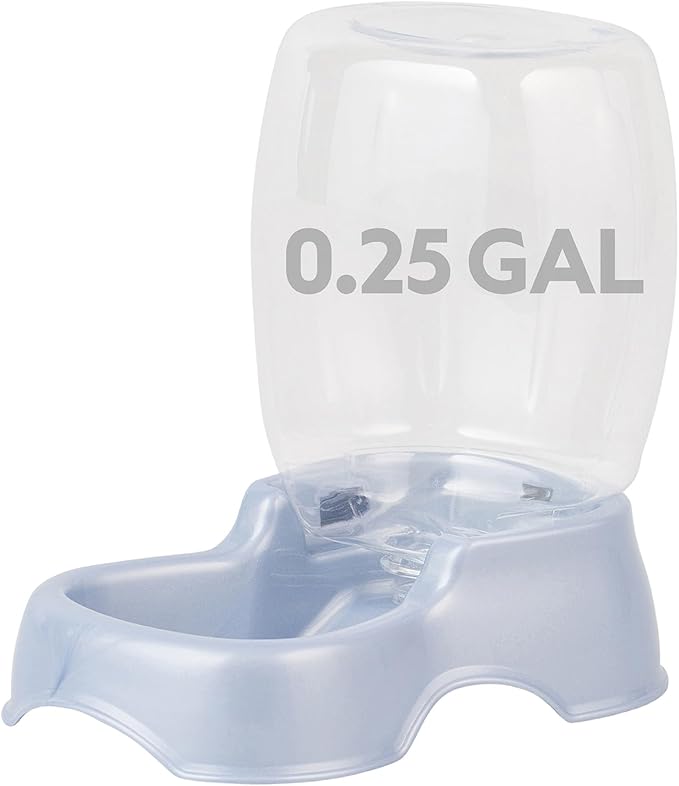 Petmate Pet Cafe Cat and Dog Water Dispenser Extra Small Water Bowl for Kittens and Puppies, USA Made, 0.25 GAL, 7.3"H, Pearl Ash Blue