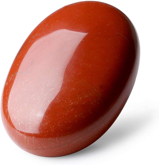 LAIDANLA Red Jasper 2.4" Large Palm Stone Healing Crystals Natural Gemstones Calming Effects Energy Balancing Reiki Polished Worry Stone Cleansing Protection Anxiety Stress Relief Therapy 1PC