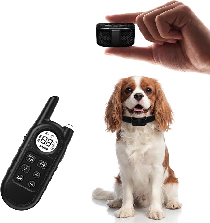 Lightweight Dog Training Collar with Remote for Small Dogs 5–15 lbs, Medium & Large Dogs, 1300FT Range, Waterproof, Rechargeable Training Device (Black)