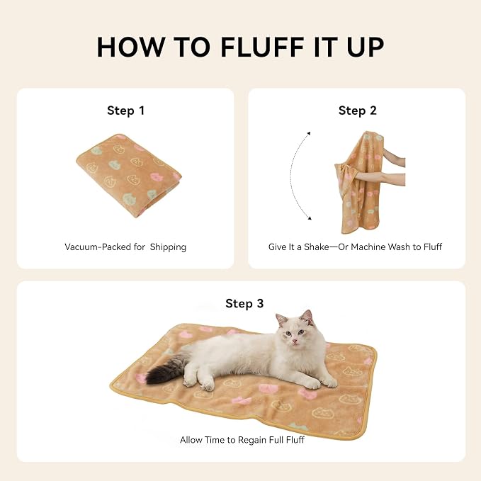 LINENLUX Dog Blankets 3-Pack, Super Soft Fluffy Fleece Pet Throw Warm | Premium flannel fleece pet throw for cat, puppy. Cozy warm for bed, crate, or couch naps; Purple/Coffee/White-3pcs 40x31 inch