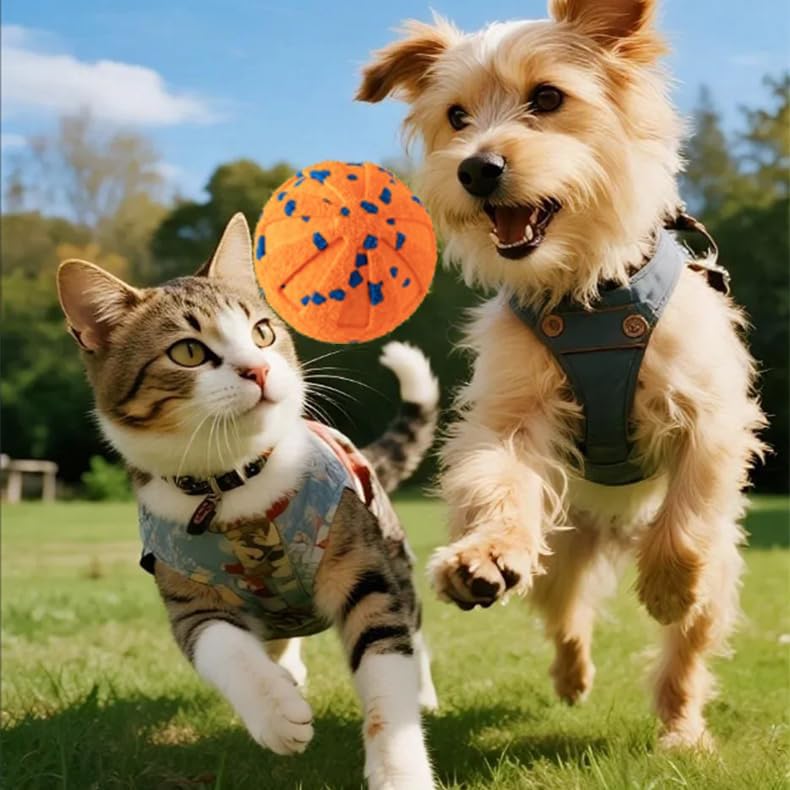 Interactive Dog Ball - Automatic Moving Rotating Bouncing 3 Play Modes, E-TPU Material, Smart Interactive Dog Toys for Small & Medium & Large Dogs, Ideal Gift for Dog Enrichment & Stimulation (Orange)