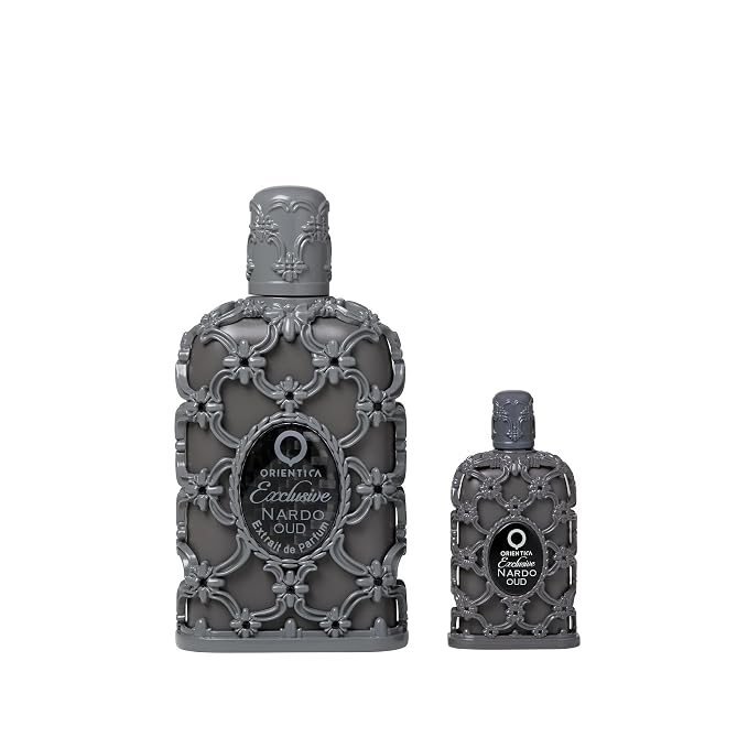 Orientica Nardo Oud 2-Pc Gift Set Extrait de Parfum for Men & Women Fruity, Leather, Amber, Rose, Pineapple, Vetiver, Blackcurrant, Dry Woods - Arabic Perfume 1.0 Fl Oz / 30ml + 0.25 Fl Oz / 7.5ml