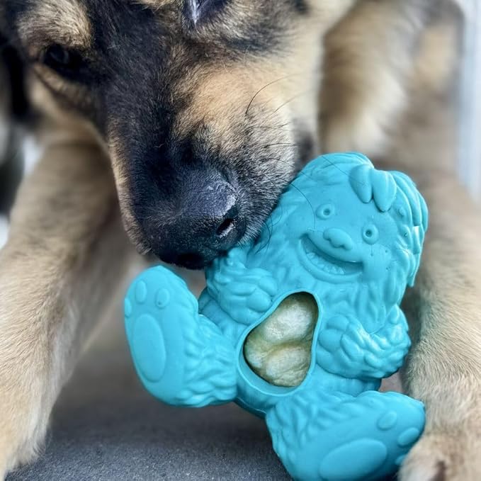 Yeti Puff & Play Interactive Dog Toy, Nugget Treat Dispenser, Blue Yeti